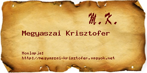 Megyaszai Krisztofer névjegykártya